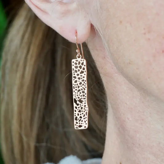 Hygge Jewelry; Textured Bar Earrings
