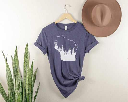 T-shirt, Wisconsin Pine Trees (Purple)