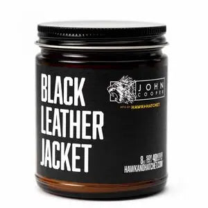 Hawk & Hatchet; Black Leather Jacket Candle