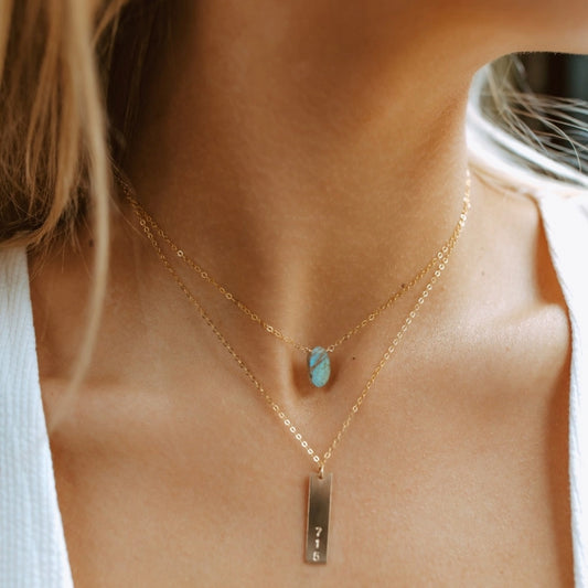 Token Jewelry; Labradorite Slice Necklace