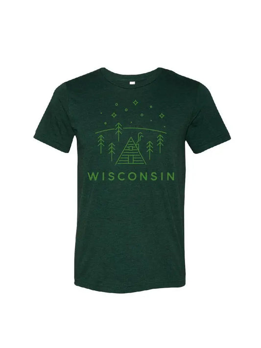 T-Shirt, Wisconsin A-Frame (Emerald)