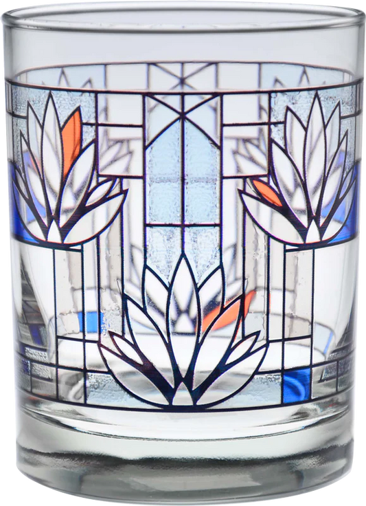 FLW; Double Old Fashioned Glass, Waterlillies