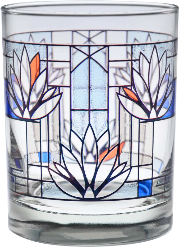 FLW; Double Old Fashioned Glass, Waterlillies